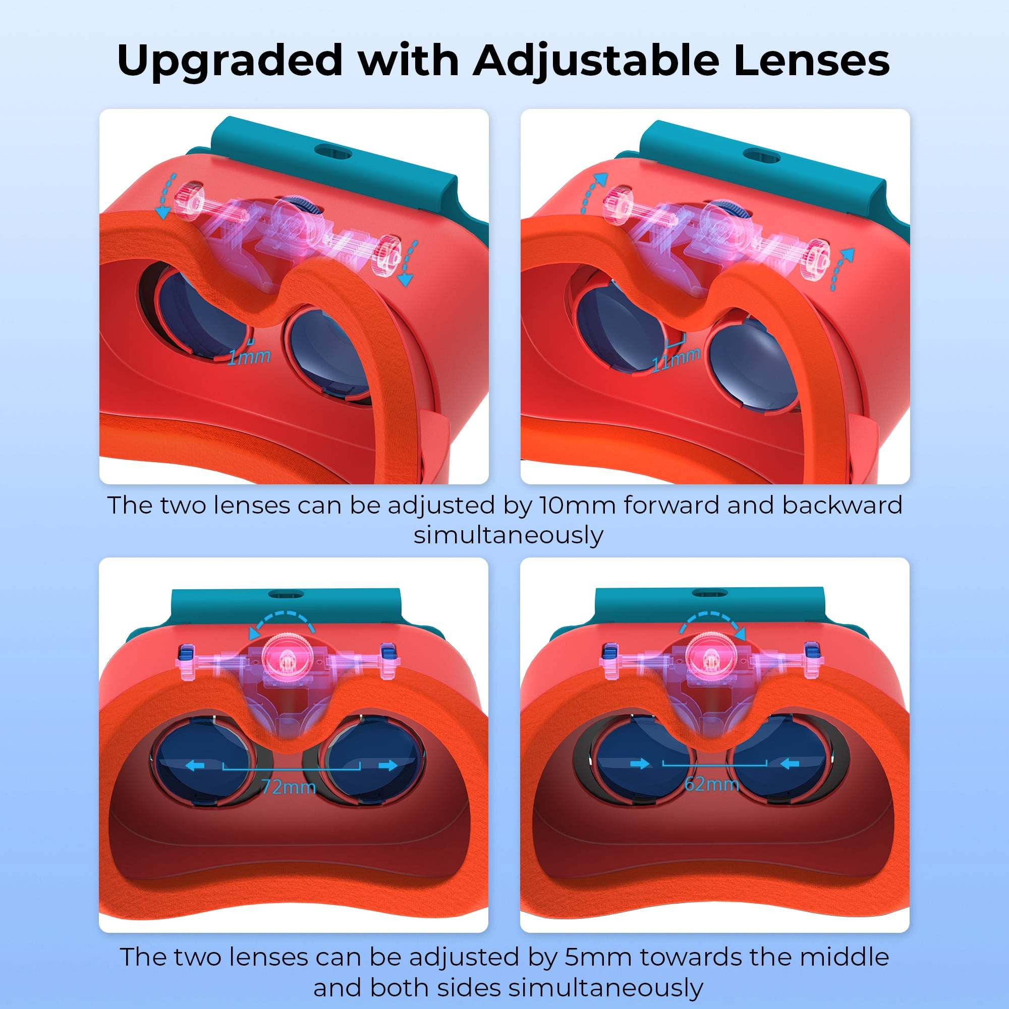 Upgraded VR Headset for Nintendo Switch & Switch OLED Model 3D VR Glasses with Adjustable Lens for Virtual Reality Gaming Experience Switch VR Labo Goggles Adjustable Headset for Nintendo Switch R