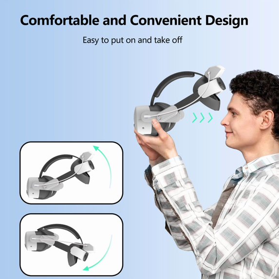 Batery Head Strap for Meta Quest 3S/3, 6000mAh Detachable Batery Pack Replacement for Quest 2, Adjustable Head Strap Enhanced Comfort and Support, Extend Playtime