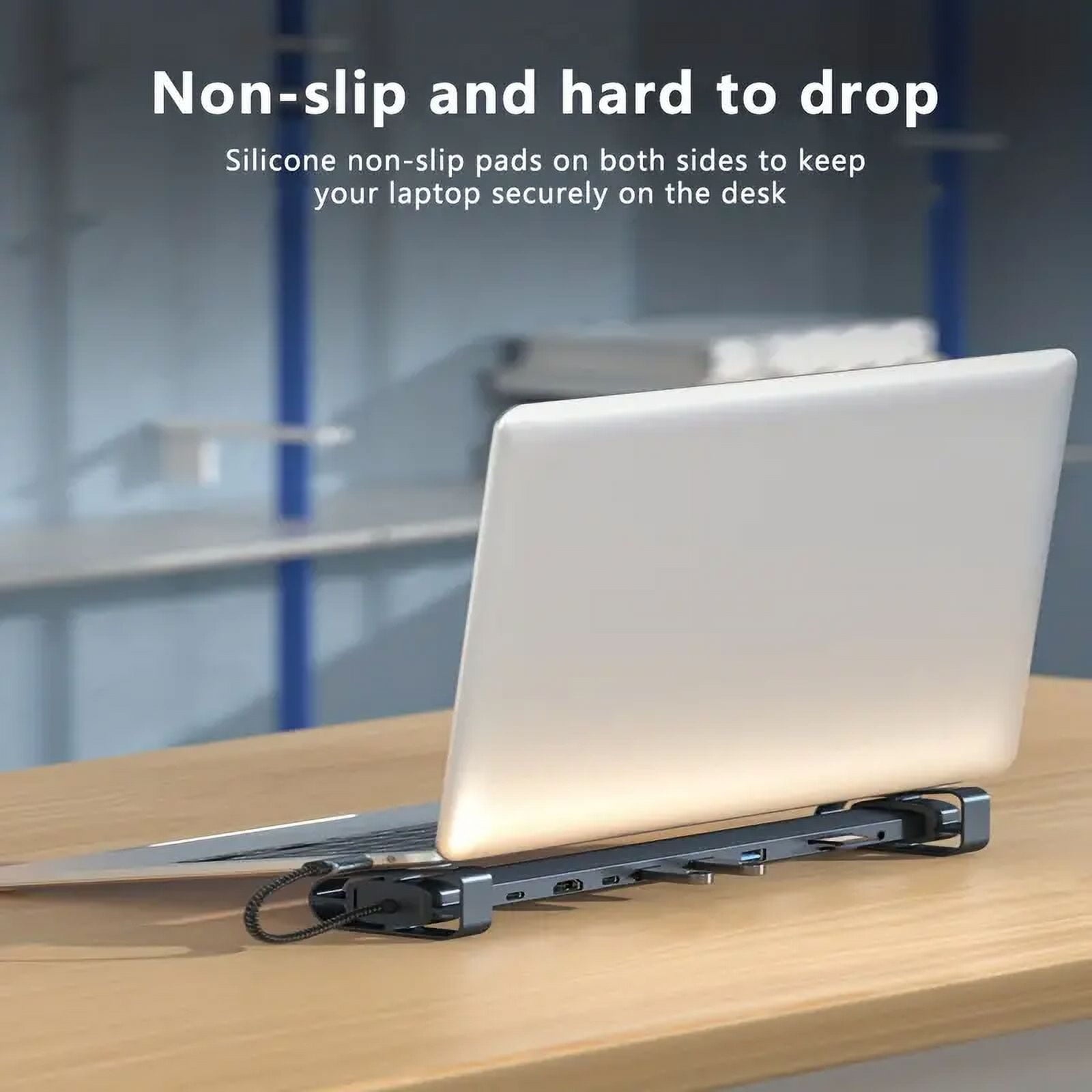 USB C Laptop Docking Station Stand 10 In 1 Folding Tilt Stand Triple Display USB C 4K PD 100W USB 3.0 TF SD Audio RJ45 for MacBook & Windows