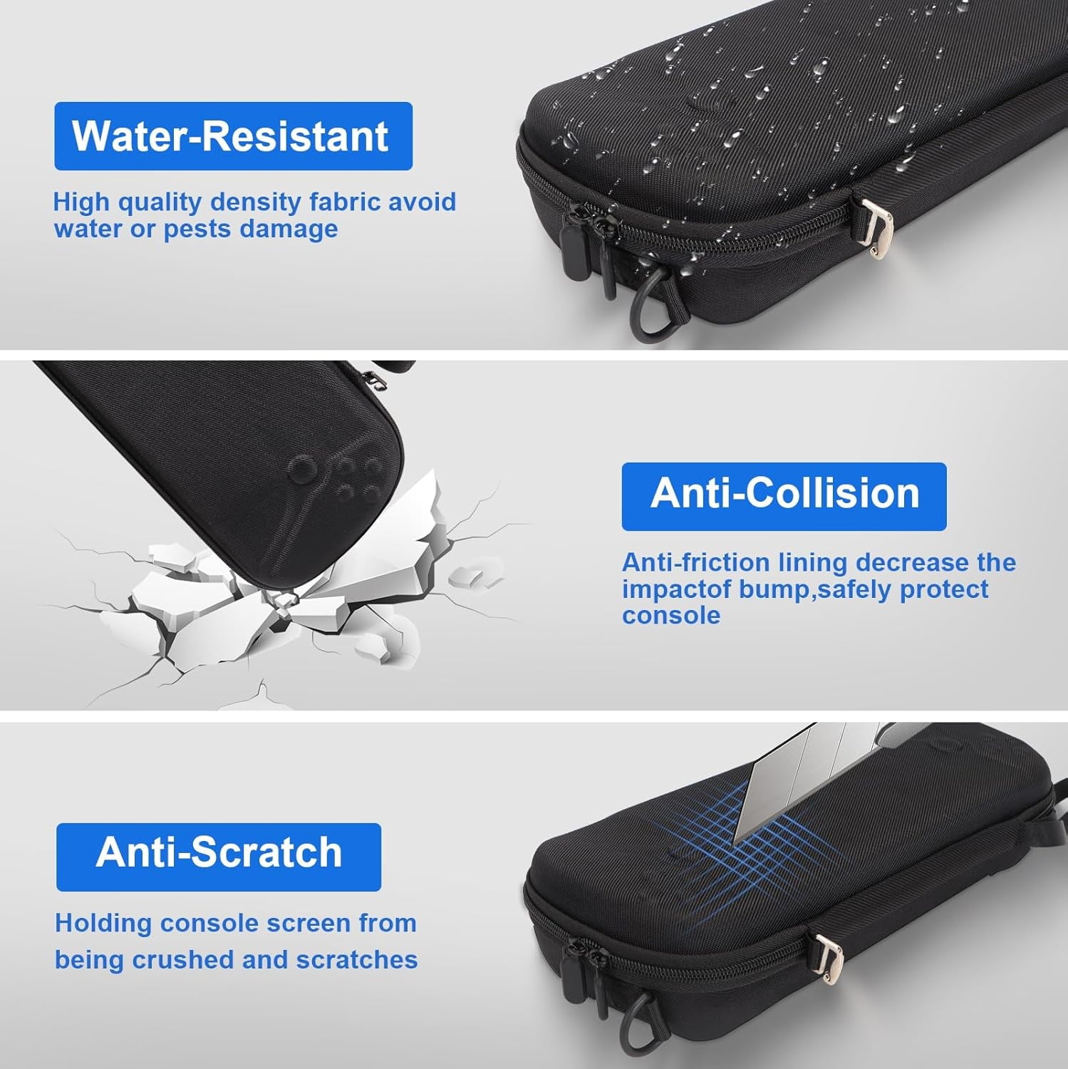 Carrying Case Accessoris Kit for Playstation Portal Hard Shell Case with Silicone Protective Cover & 2 Screen Protector & 4 Thumb Grip Caps Travel Crossbody Handbag for PS Portal Bundle Accessories