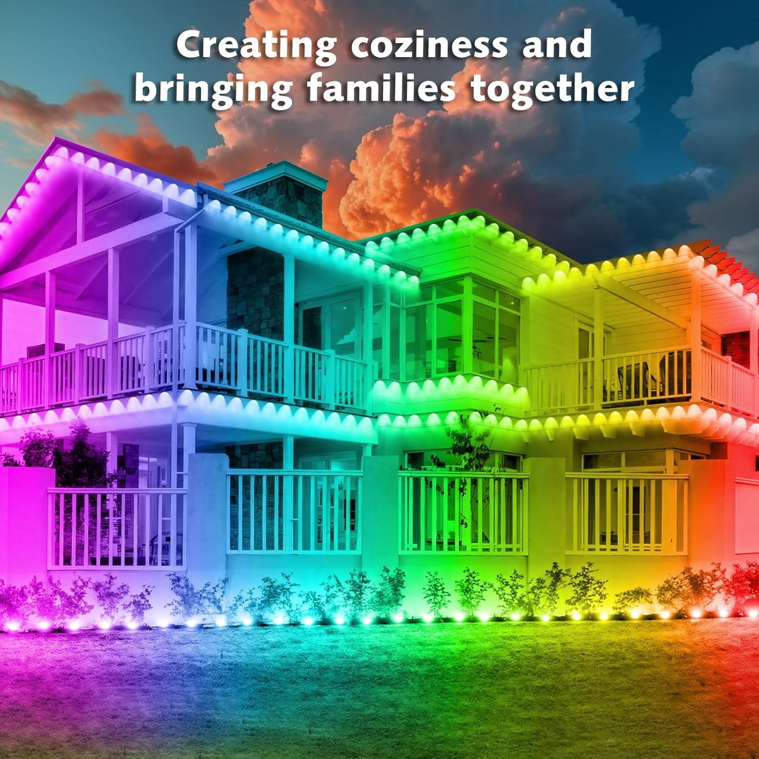 Prociv Permanent Outdoor Lights Waterproof 150FT 75LEDs Christmas Outdoor Lights APP & Remote Control Color Changing Eaves Lights with DIY Modes for for Party Daily Halloween Christmas Garden
