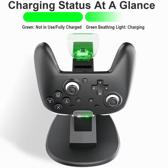 Controller Charger for Switch 2 PRO, Dual USB Fast Controller Charger Dock Station with LED Indicator Light, Replacement Charging Dock - White