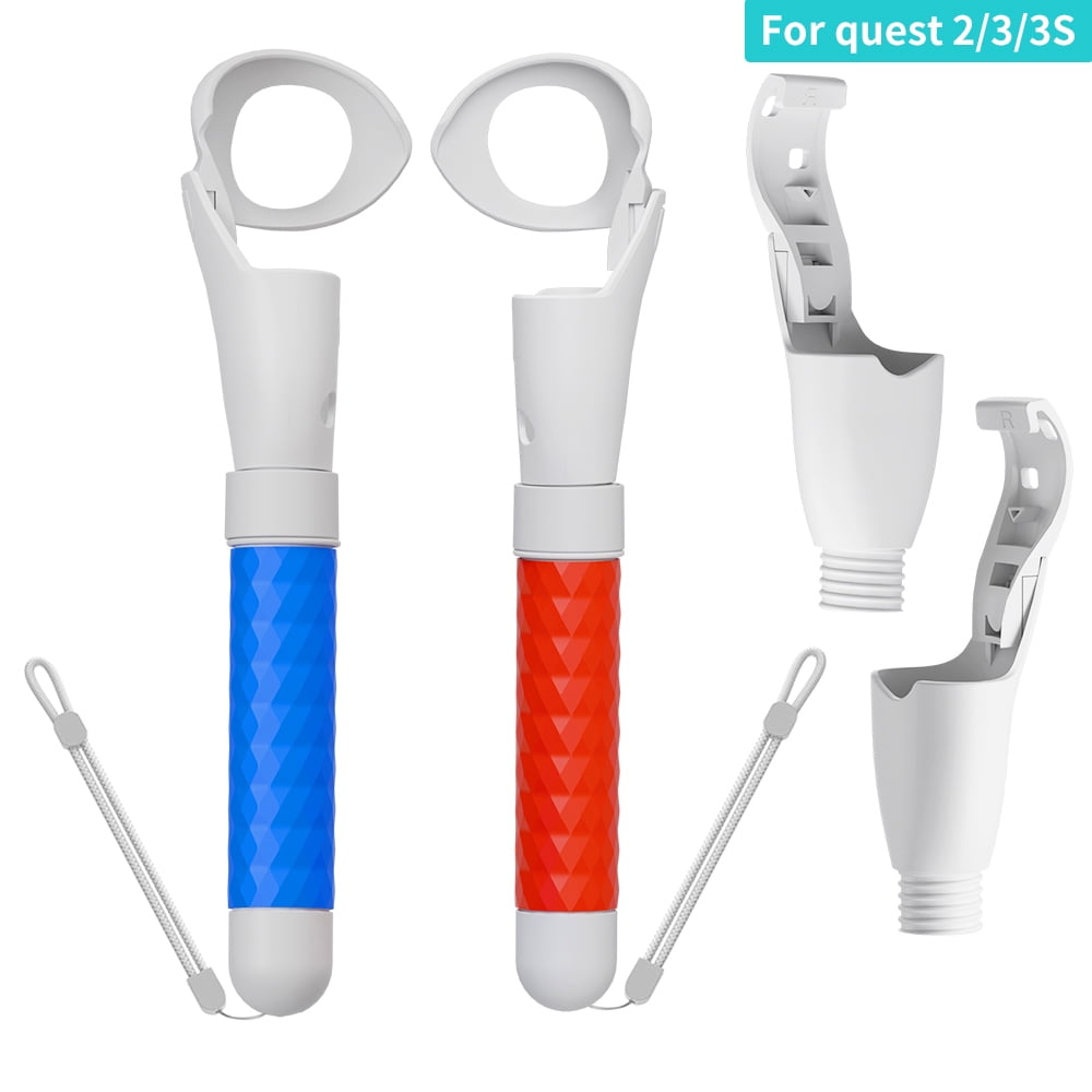 VR Handle Accessories for Meta Quest 3S/3/2 Controller Extension Grips Handle Attachment Compatible with Oculus Quest 2/3 Gorilla Tag Long Arms Grips for Beat Saber More Better Experience