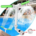 Pool Fountain Luminous Double Spray Spa and Swimming Pool Waterfall Fountain for Above Ground/Inground Pools Adjustable Nozzle Outdoor Garden Sprinkler Fountain Cooler