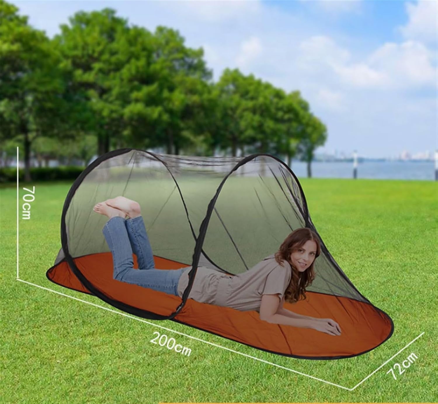 AmzDoer Mosquito Tent with Bottom Portable Foldable Mosquito Net for Outdoor Foldable Mosquito Net for Camping Personal Insect-Proof Canopy Mosquito Net for Bed Camping Travel Patio Suitable