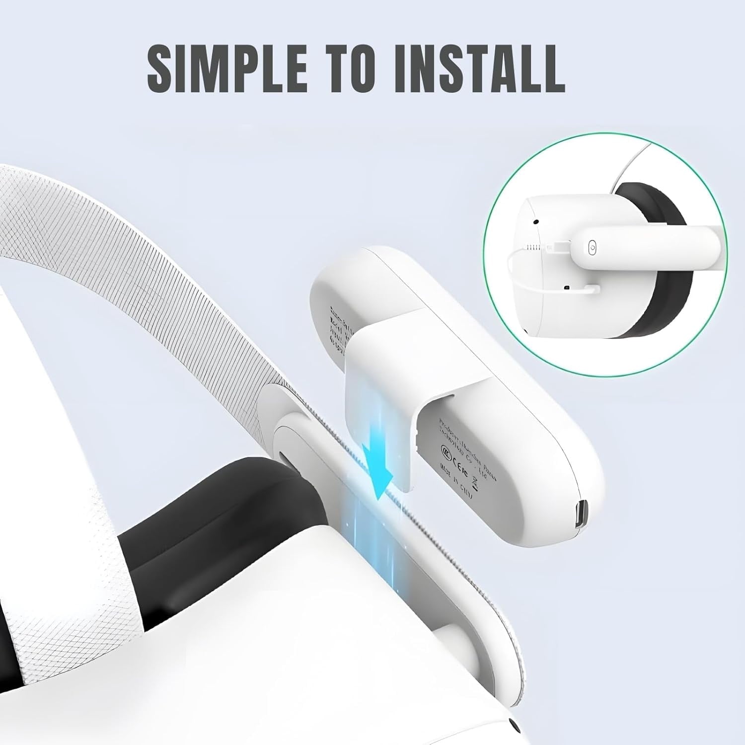 Battery Pack for Oculus Quest 2/3/3S 5000mWh Extended Battery for Meta Quest 3 Accessories 18W Fast Charging VR Headset Battery Pack Lightweight and Portable Charger for Extra 2-4H Playtime