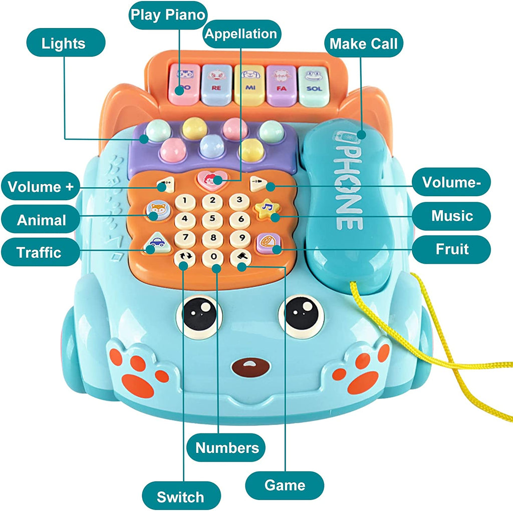 Toddler Telephone Developmental Toys for 1 2 3 Year Old Boy Girl Gifts Toy Baby Telephone with Music and lighting Baby Toys Educational Learning Toys for 12 18 24 Months
